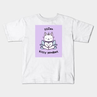 Kawaii Cute Yoga Meditating Cat Kids T-Shirt